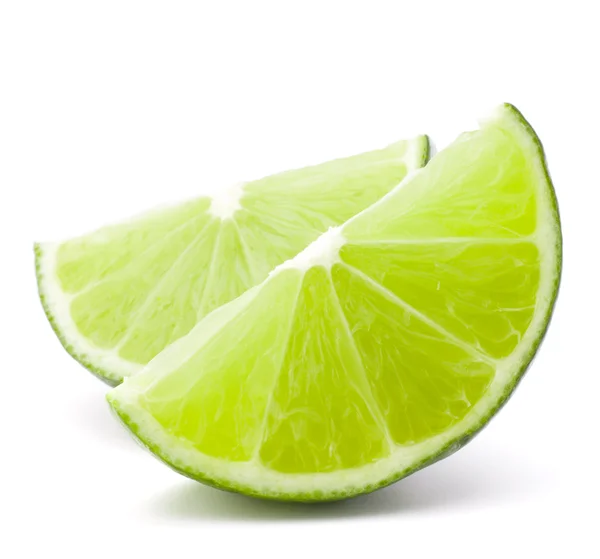 Citrus lime fruit segment isolated on white background cutout — Stock Photo, Image