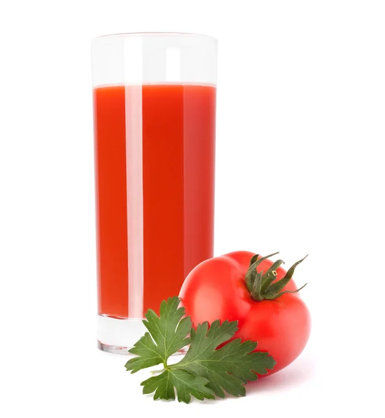 Suco vegetal de tomate em vidro — Fotografia de Stock