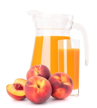 Şeftali meyve suyu cam sürahi