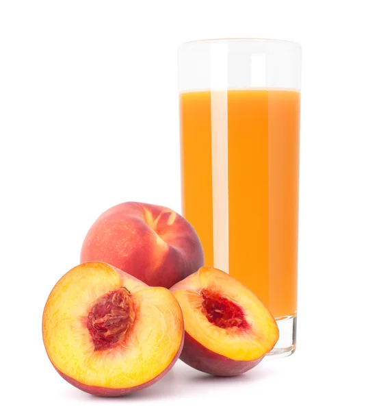 Peach fruit juice in glass — Stock Photo, Image