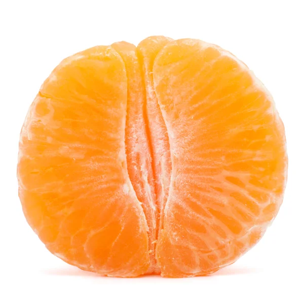 Peeled tangerine or mandarin fruit half — Stock Photo, Image