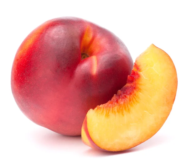 Nectarine fruit isolated on white background cutout — Stock Photo, Image