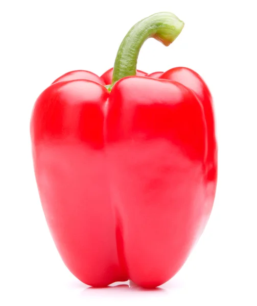 Red sweet bell pepper isolated on white background cutout — Stock Photo, Image