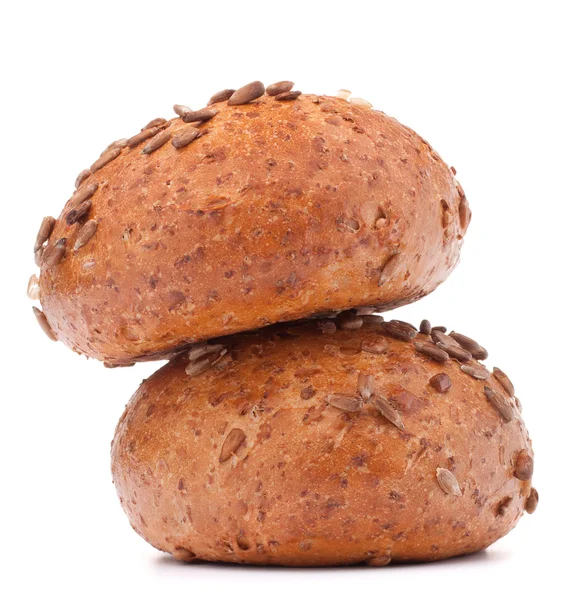 Two hamburger bun or roll with sesame seeds cutout — Stock Photo, Image