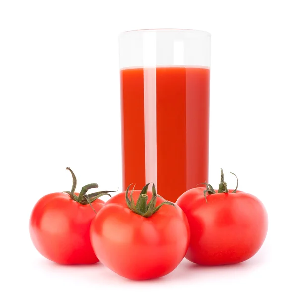 Suco vegetal de tomate em vidro — Fotografia de Stock
