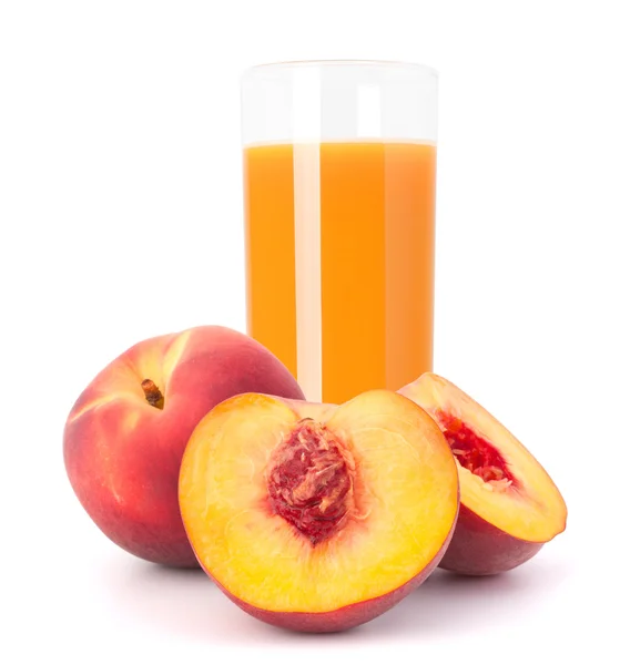 Peach fruit juice in glass — Stock Photo, Image