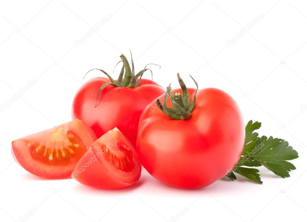 Tomato vegetables and parsley leaves still life