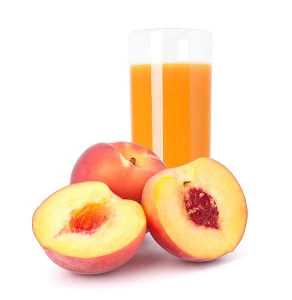 Peach fruit juice in glass — Stock Photo, Image
