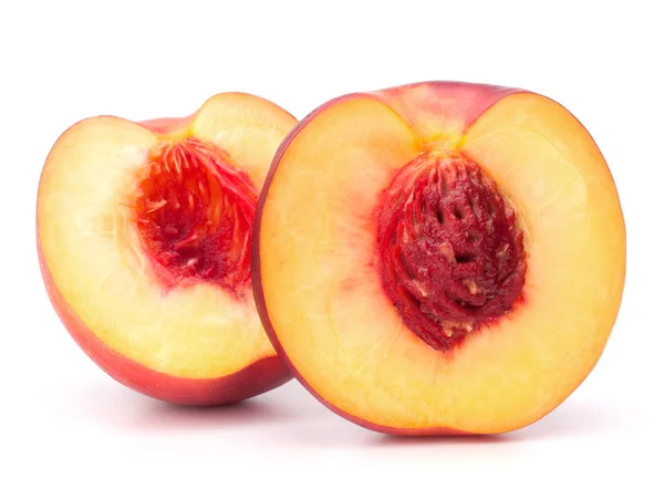 Frutas de nectarina isoladas sobre recorte de fundo branco — Fotografia de Stock