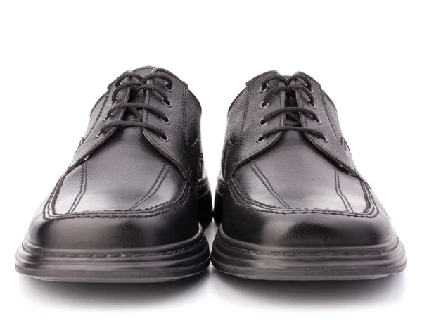 Zapatos de hombre negro brillante con cordones de zapatos — Foto de Stock