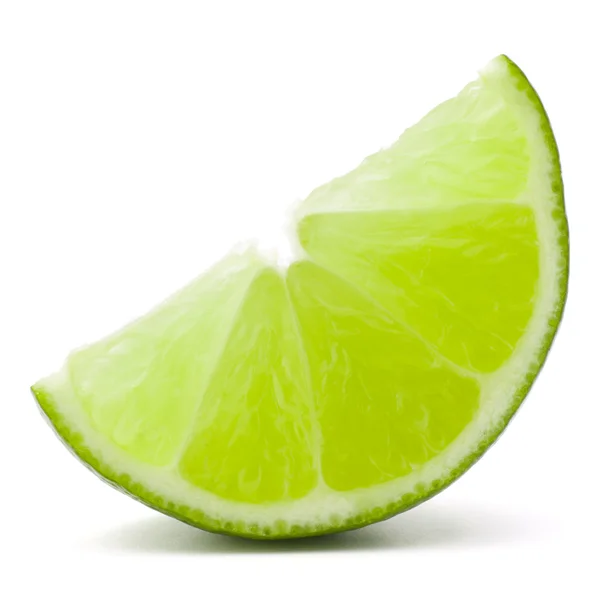 Citrus lime fruit segment isolated on white background cutout — Stock Photo, Image