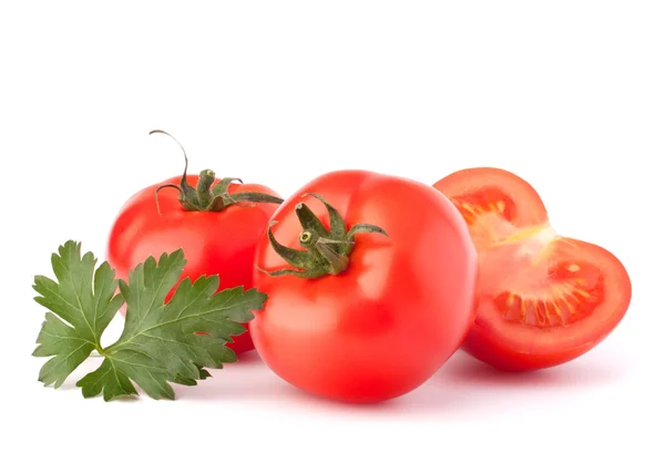 Legumes de tomate e folhas de salsa ainda vida — Fotografia de Stock