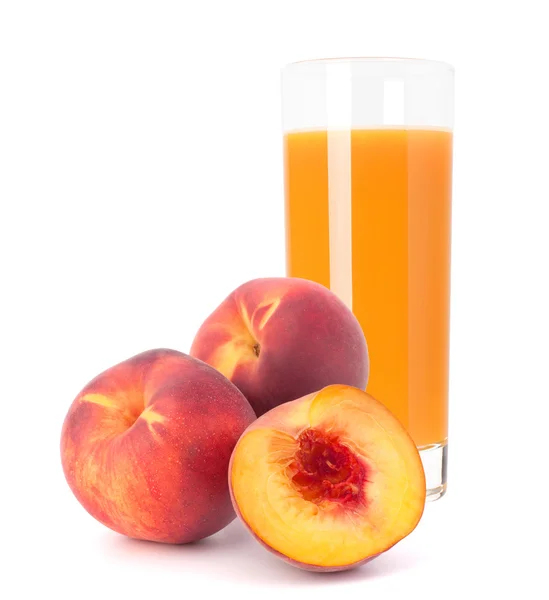 Peach fruit juice in glass — Stock Photo, Image