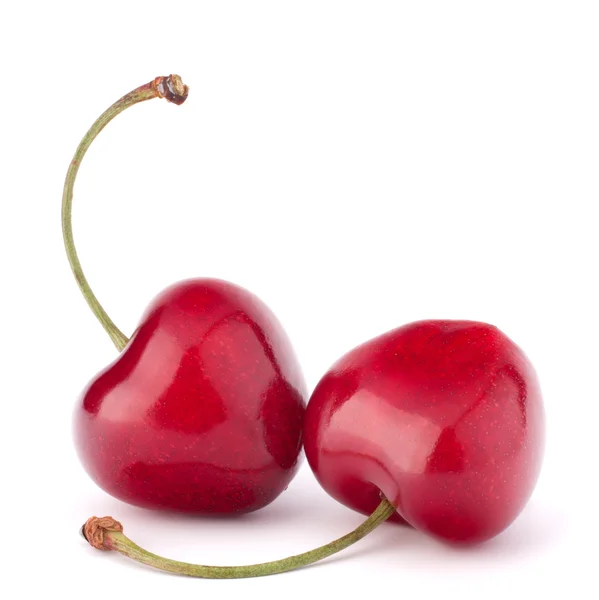 Dvě srdce tvaru třešně jahody — Stock fotografie