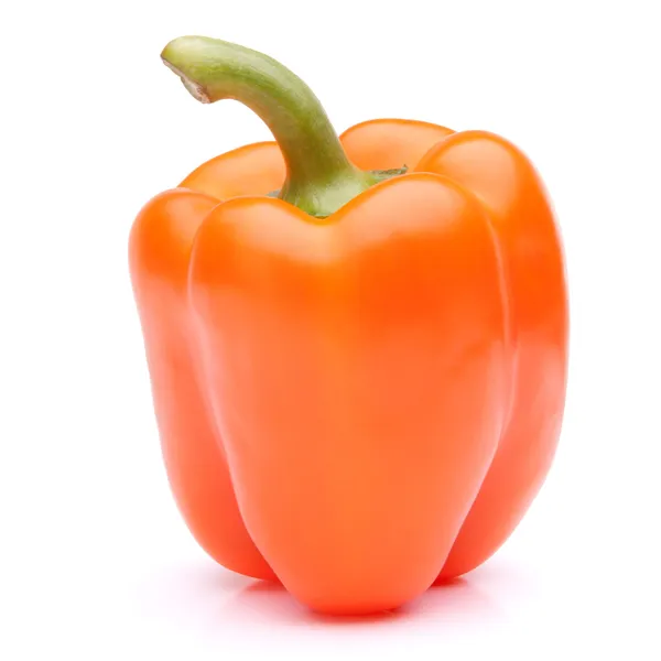 Orange sweet bell pepper isolated on white background cutout — Stock Photo, Image