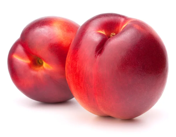 Frutas de nectarina isoladas sobre recorte de fundo branco — Fotografia de Stock