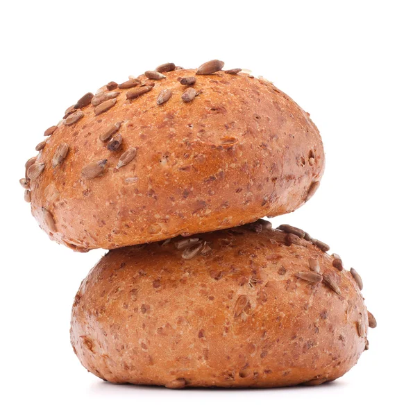 Two hamburger bun or roll with sesame seeds  cutout — Stock Photo, Image