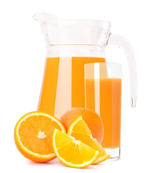 유리 용기에 오렌지 과일 주스 — 스톡 사진