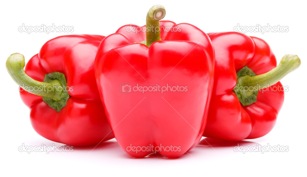 Sweet bell pepper isolated on white background cutout 
