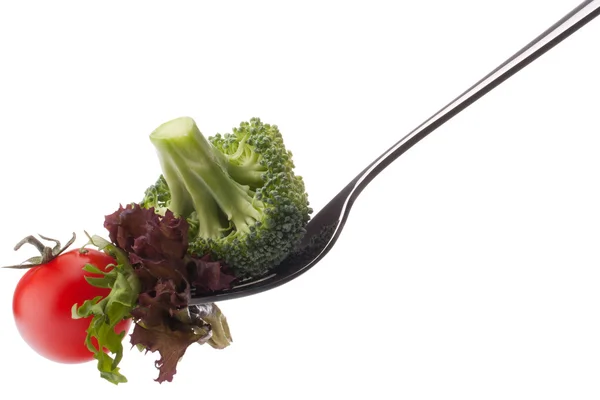 Sayuran mentah segar pada garpu — Stok Foto