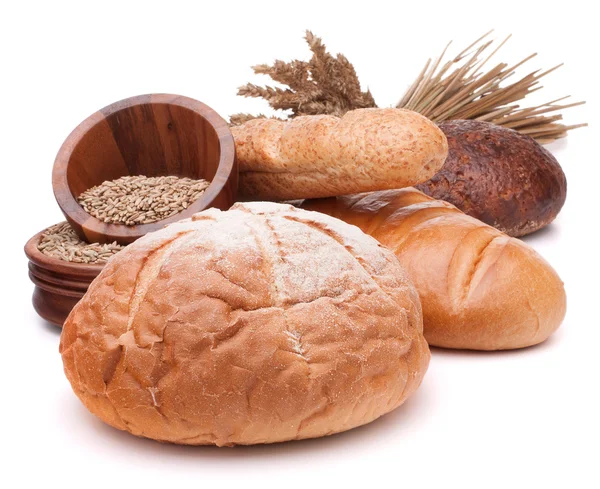 Pan fresco y tazón de grano — Foto de Stock