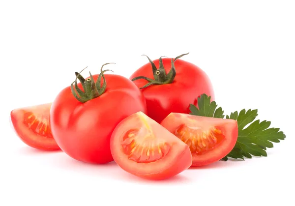 Pomodori e foglie di prezzemolo — Foto Stock