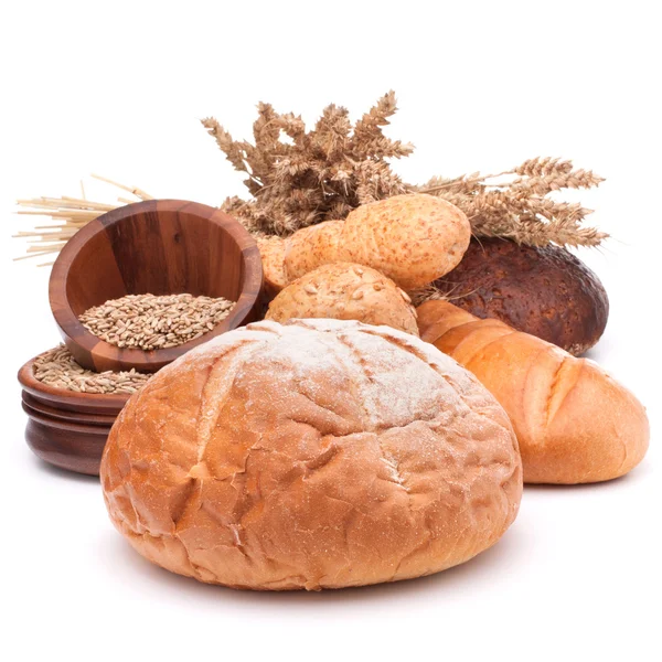 Fresh bread and grain bowl — Stock Photo, Image