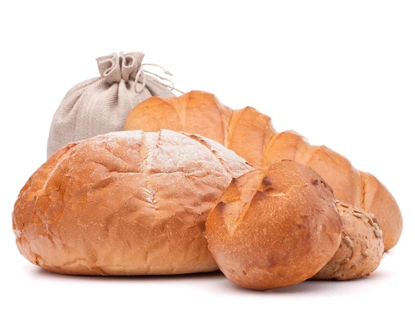 Fresh bread and flour sack — Stock Photo, Image