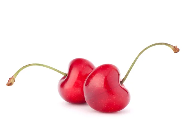 Dos bayas de cereza en forma de corazón —  Fotos de Stock