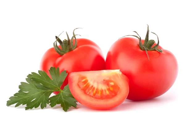 Tomato vegetables and parsley leaves still life — Stock Photo, Image