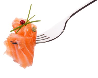 Somon parça çatal üzerinde