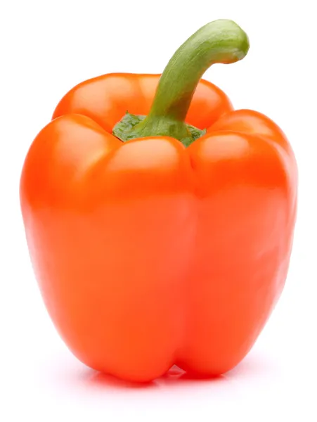 Orange sweet bell pepper isolated on white background cutout — Stock Photo, Image