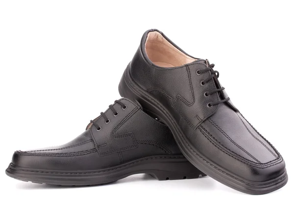 Zapatos de hombre negro brillante con cordones — Foto de Stock