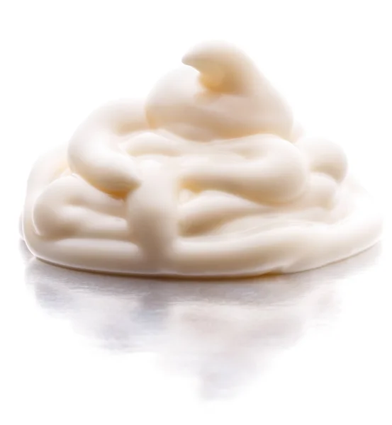 Mayonnaise Wirbel isoliert auf weißem Hintergrund Ausschnitt — Stockfoto