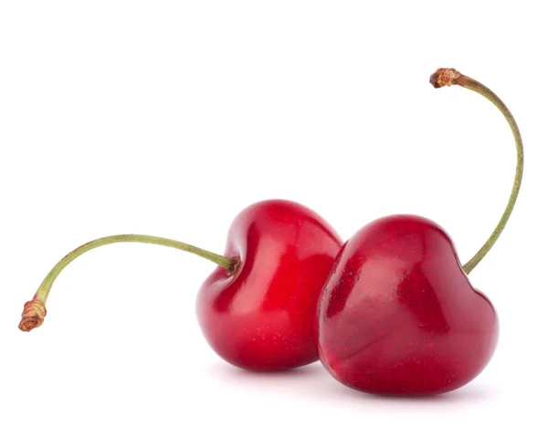 Dos bayas de cereza en forma de corazón —  Fotos de Stock