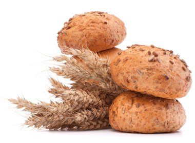 Hamburger topuz veya rulo ve buğday kulak kesme demet 