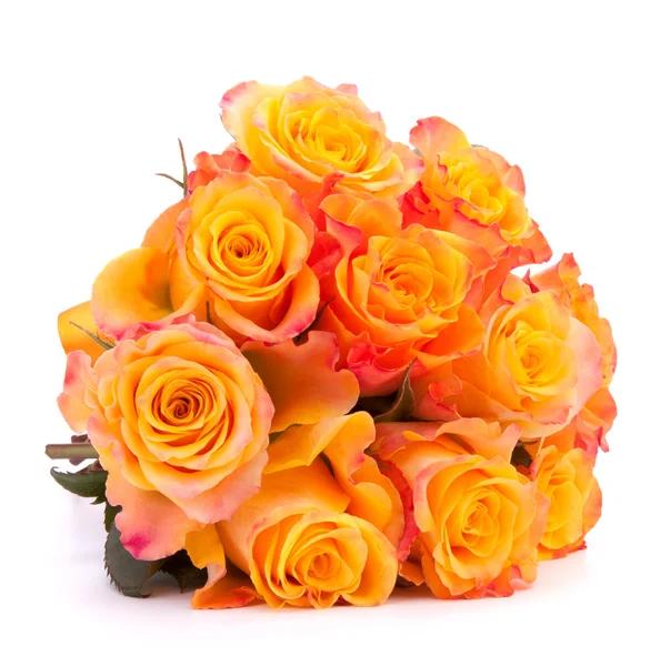 Bouquet de fleurs de rose jaune isolé sur fond blanc découpe — Photo