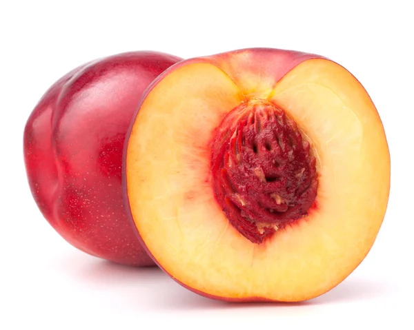 Fruto de nectarina aislado sobre fondo blanco recorte —  Fotos de Stock