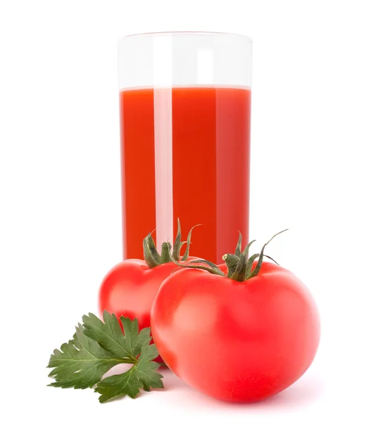 Томатный овощной сок в стекле — стоковое фото