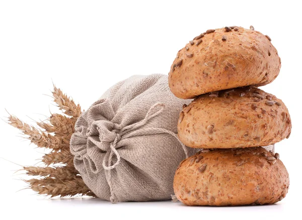 Meal sack, bread rolls and ears — Stock Photo, Image