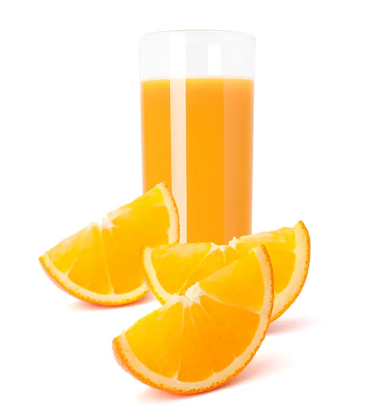 SAP glas en oranje fruit — Stockfoto