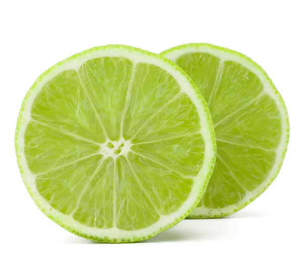 Citrus kalk vruchten die helft geïsoleerd op witte achtergrond knipsel — Stockfoto