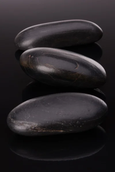 Spa kő megállapodásnak, fekete felület — Stock Fotó
