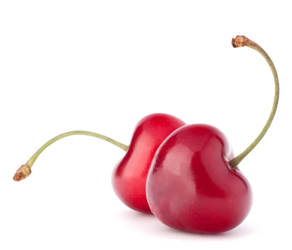 Dwa serca w kształcie owoców wiśni — Zdjęcie stockowe