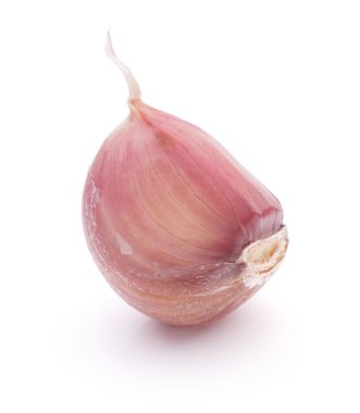 Beyaz arka plan üzerinde kesme izole diş sarımsak 