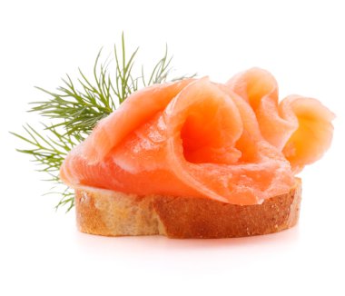 Sandwich or canape with salmon clipart
