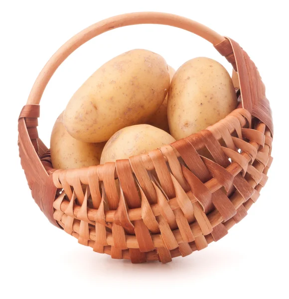 Kartoffelknolle im Weidenkorb — Stockfoto