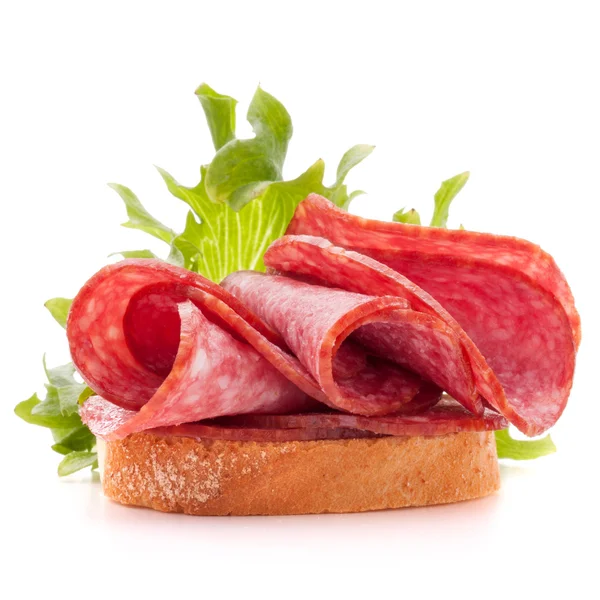 Sandwich con salami — Foto de Stock