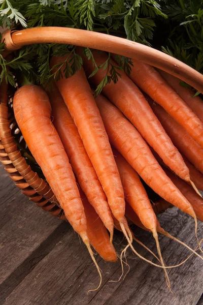 Carrots in basket — Stock Photo, Image