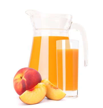 Şeftali meyve suyu cam sürahi